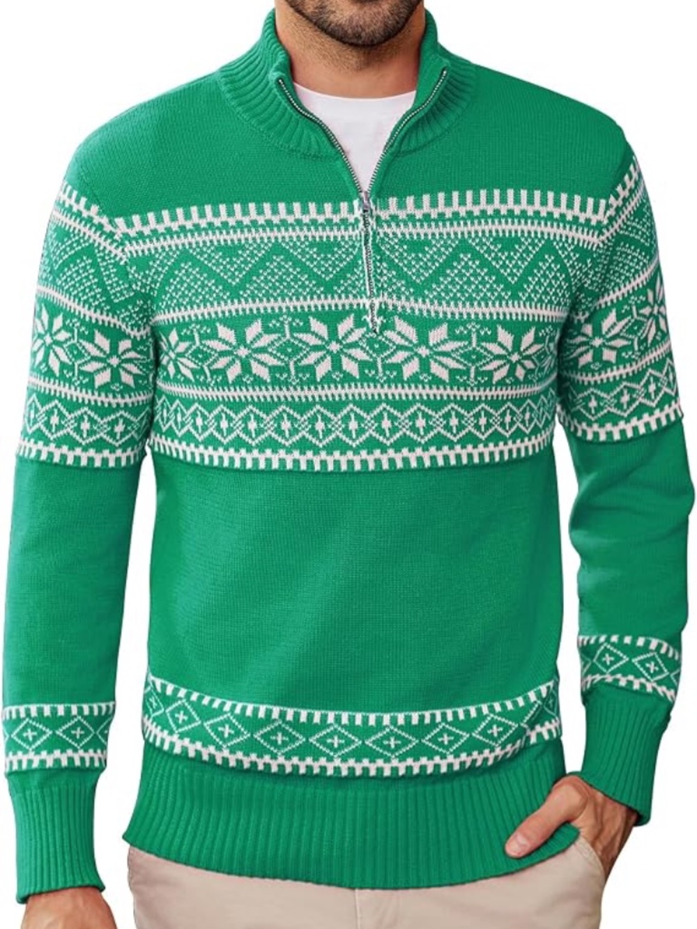 NWOT Cnlinkco Mens Quarter Zip Pullover Long Sleeve Sweaters